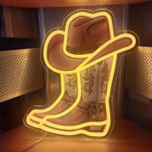 NIB Cowboy Boot and Hat Neon Sign